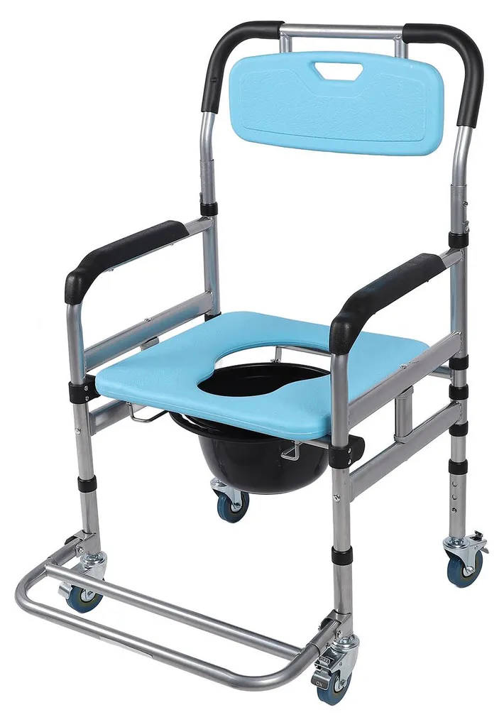 Chaise percée mobile et pliable pour seniors, modèle confort réglable