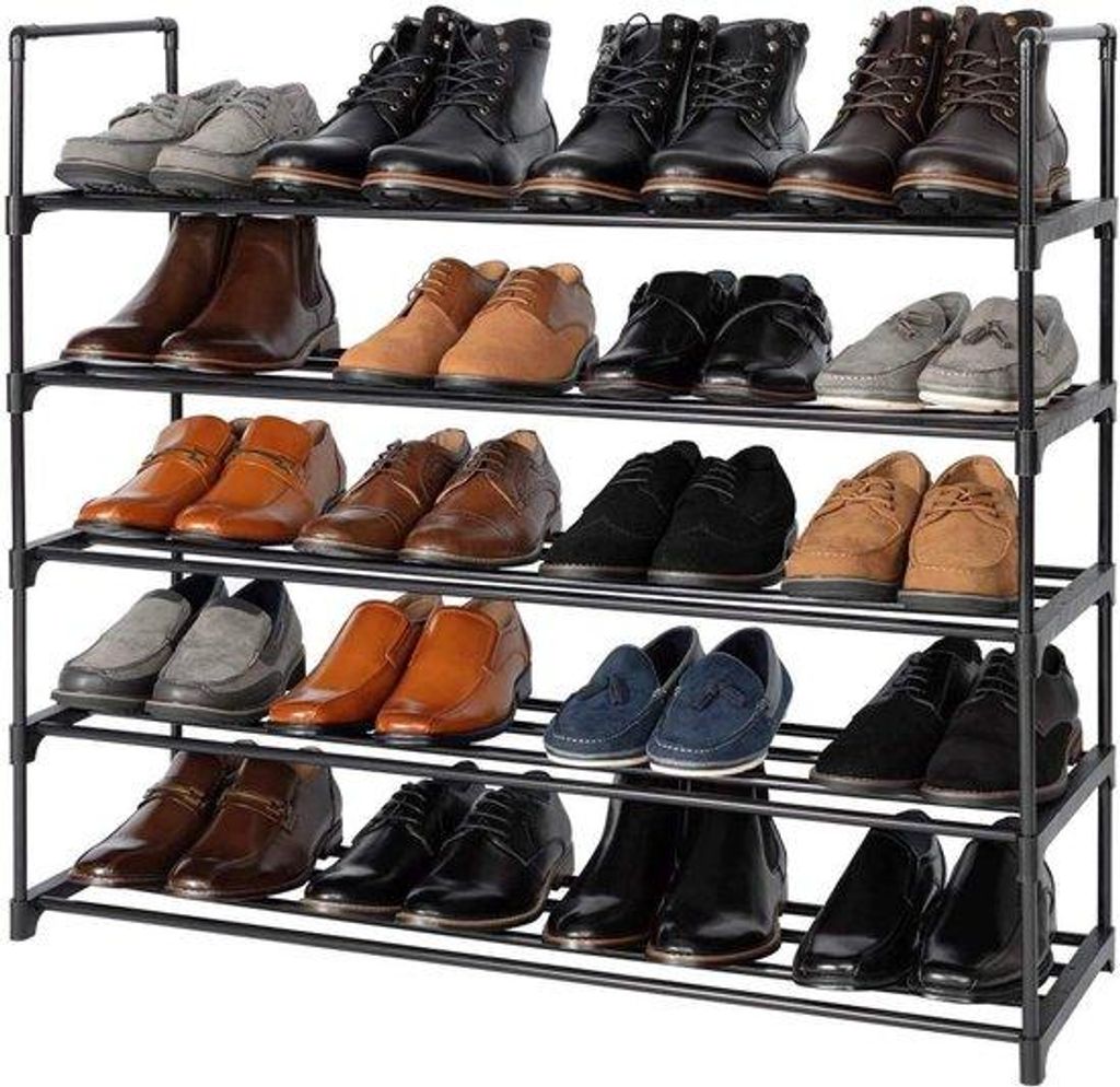 5-stufiges Metall-Schuhregal, stabil und mehrzweckig, für Eingangsbereich