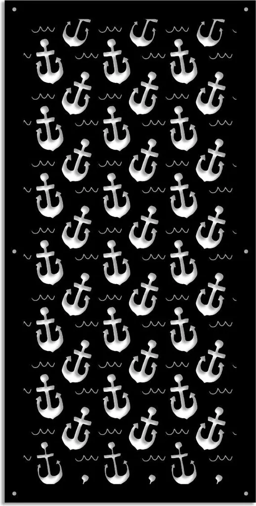 Divisorio Traforato ANCHOR 73x148 Nero - Pannello Parasole PVC