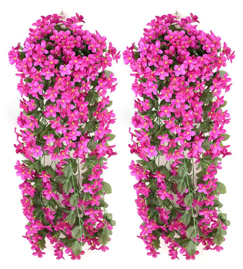 2 künstliche Blumensträuße in leuchtenden Farben für drinnen und draußen – naturgetreues Design, kein Verwelken