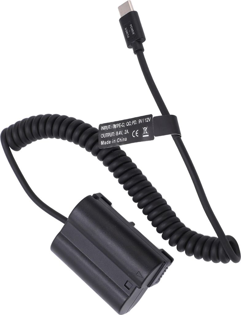 Vollständig dekodierte Dummy-Akku-Powerbank vom Typ C mit EN EL15-Federkabel für die Kamera D810 D850 Z5 Z6 Z6II Z7 Z7II