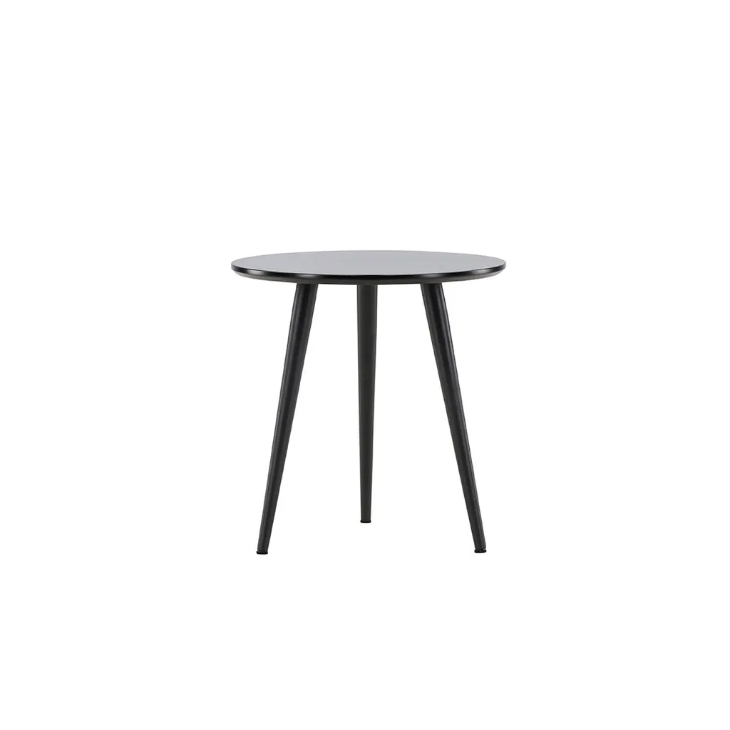 Table d'angle Askim Ø48 cm noir métal - Bout de canapé design minimaliste