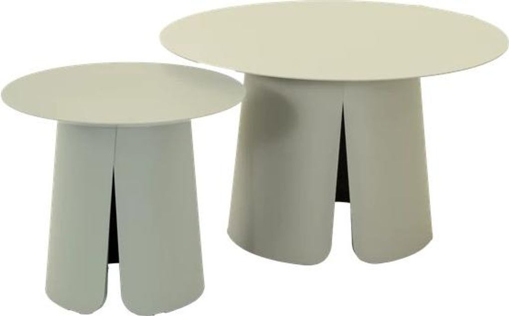 Beistelltisch - Creme - 2er-Set - Aluminium