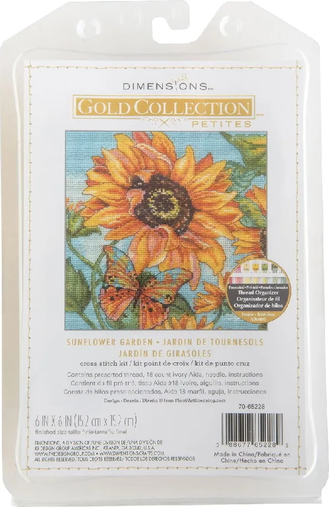 Kit Punto Croce Dimensions 70-65228 Sunflower Garden 18ct Aida