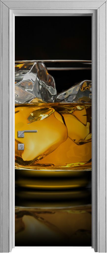 Tür Selbstklebende 70x210 cm Türfolie Türtapete Klebefolie - Whisky Glas