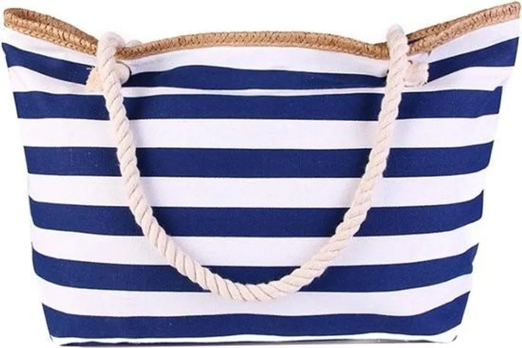 Grand sac à main de plage en toile rayée pour femme et shopping d'été