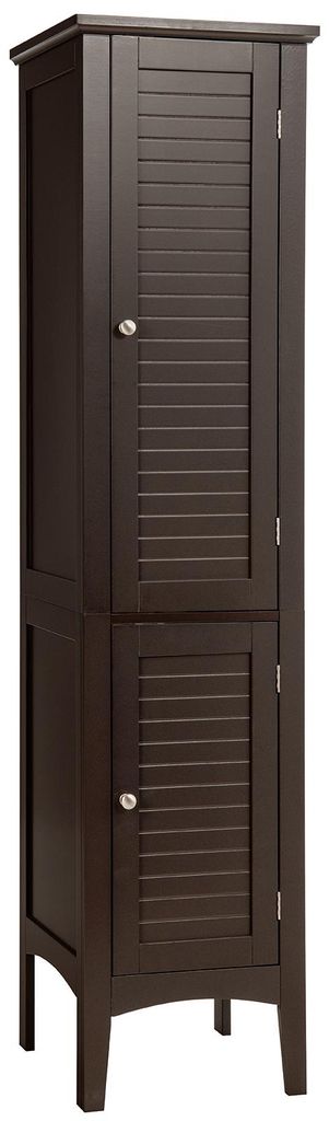 Badezimmerschrank, platzsparender Hochschrank 37x37x160 cm, Produktbild 