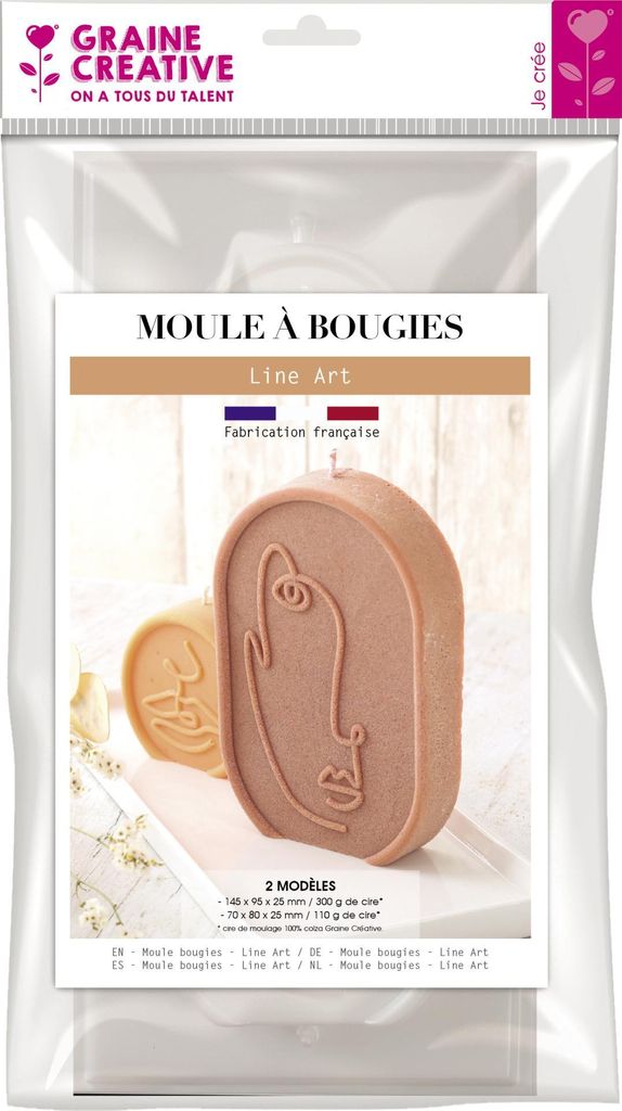Graine Creative Kunststoff-Kerzenform Line Art 2 Stück Kerzen selber machen