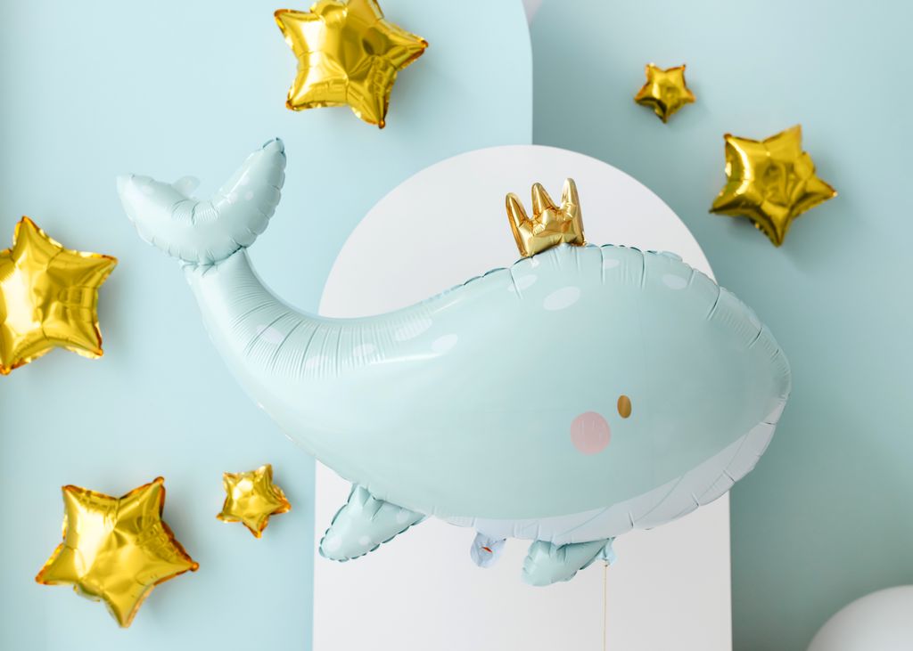 Pallone in foil balena con  78x50cm azzurro Immagine del prodotto 