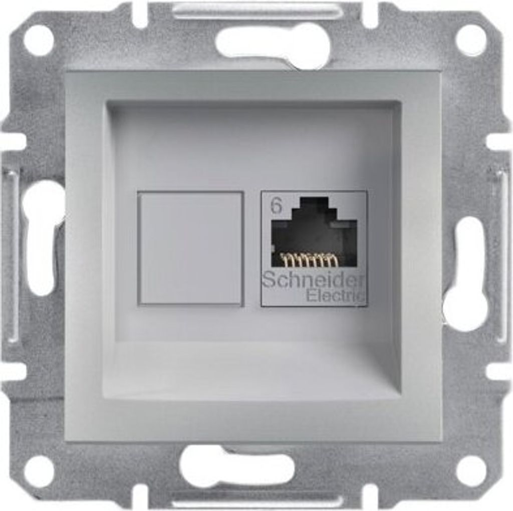 Netzwerkdose Cat.6 UTP ohne Rahmen, Aluminium Schneider Asfora EPH4700161/SCH