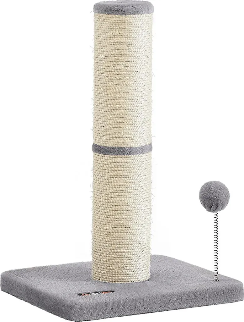 Arbre à chat 53cm en sisal naturel et peluche douce pour appartement