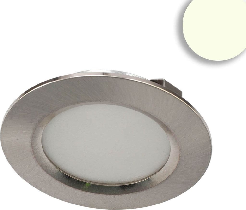 ISOLED LED Möbeleinbaustrahler MiniAMP silber, 3W, 120°, 24V DC weißdynamisch, dimmbar
