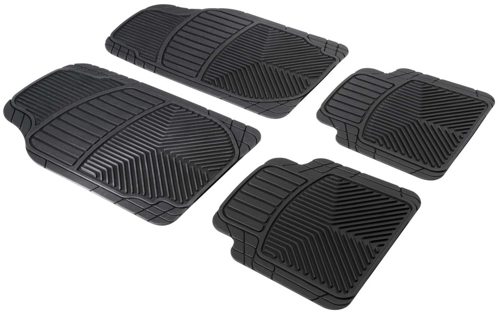 Priscus Universal-Gummifußmatten-Set für Automatten, 4-teilig, individuell zuschneidbar, rutschfest, schwarz