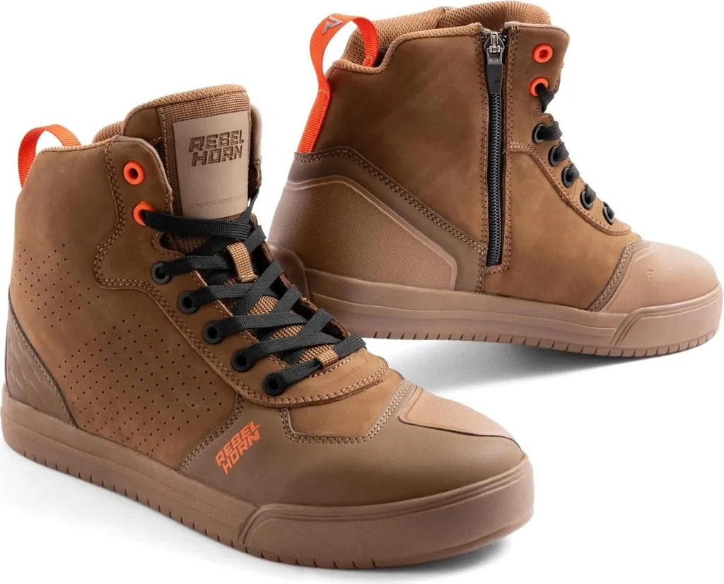 Rebelhorn Spike Marron EU 45 - Bottines Moto Homme en Cuir de Qualité