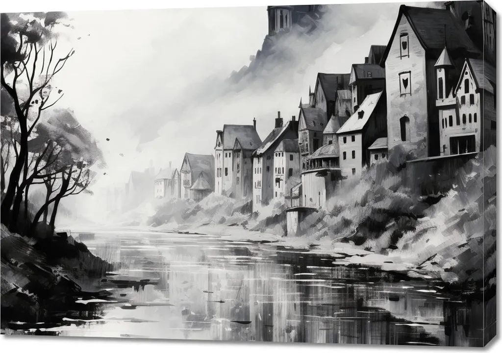 Quadro su Tela Riflesso Nebbioso 100x70 cm - Qualità Artigianale