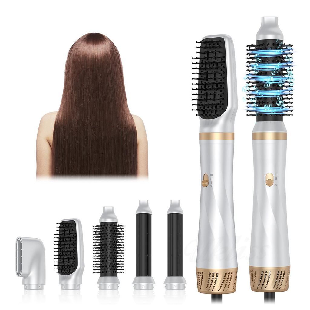 5-in-1 Föhnbürste mit Luftstyler, negativ-ionisches Styling-Set, abnehmbarer Air-Waver, für Volumen, Glätten und Föhnen