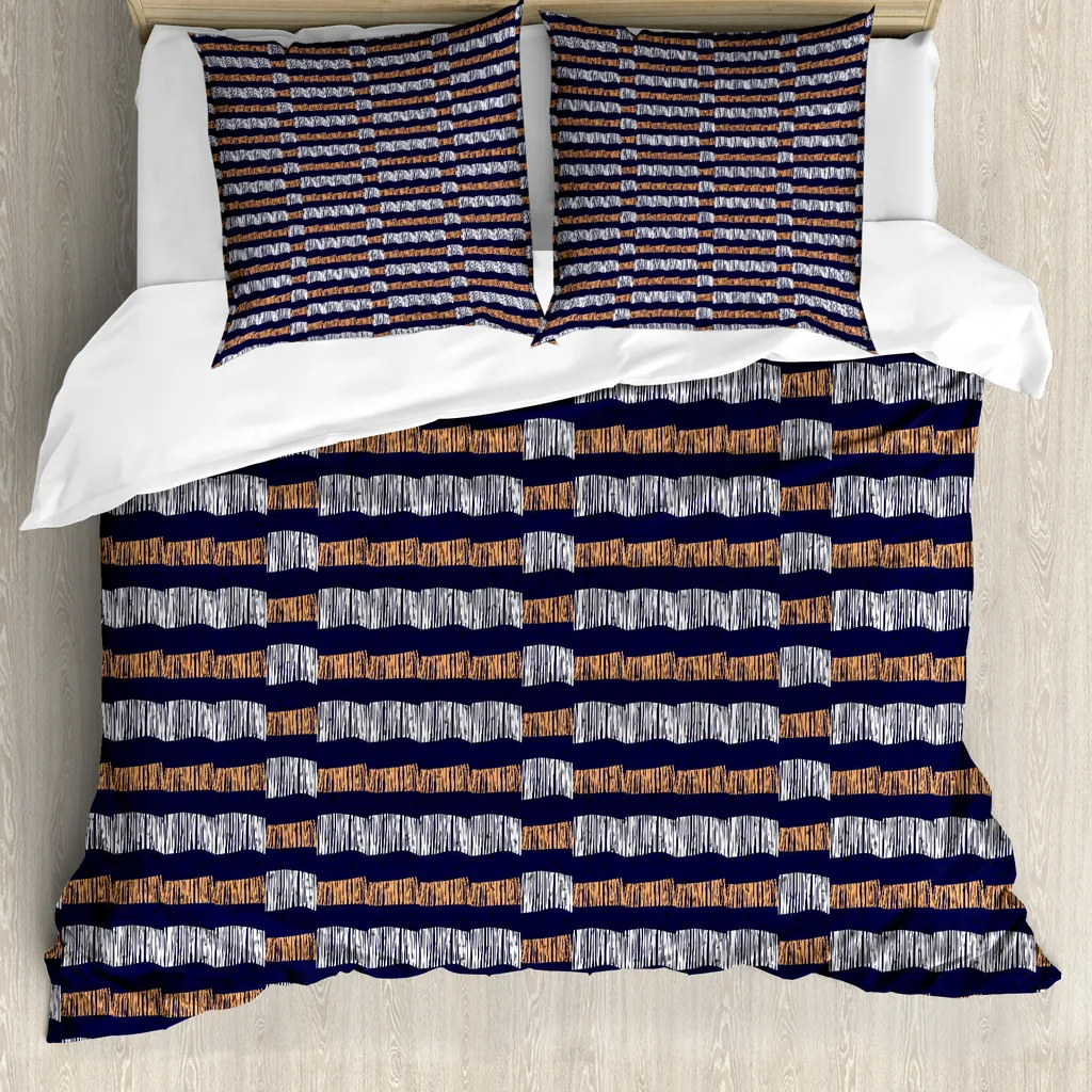 Copripiumino Astratto Indigo Ginger 200x200 | Design Etnico Moderno