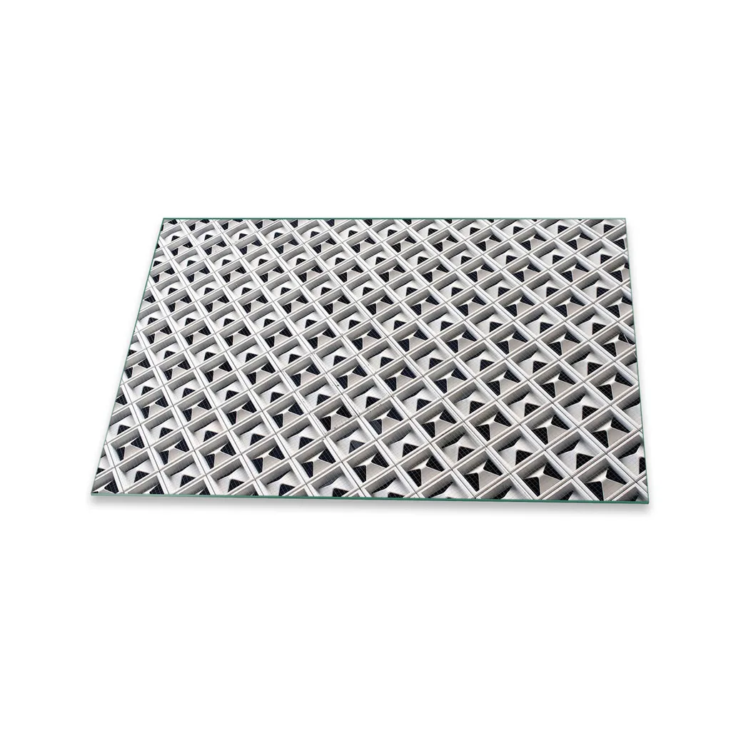 Copri Piano Cottura 80x52 Vetro Temperato Bianco Astratto Design Top