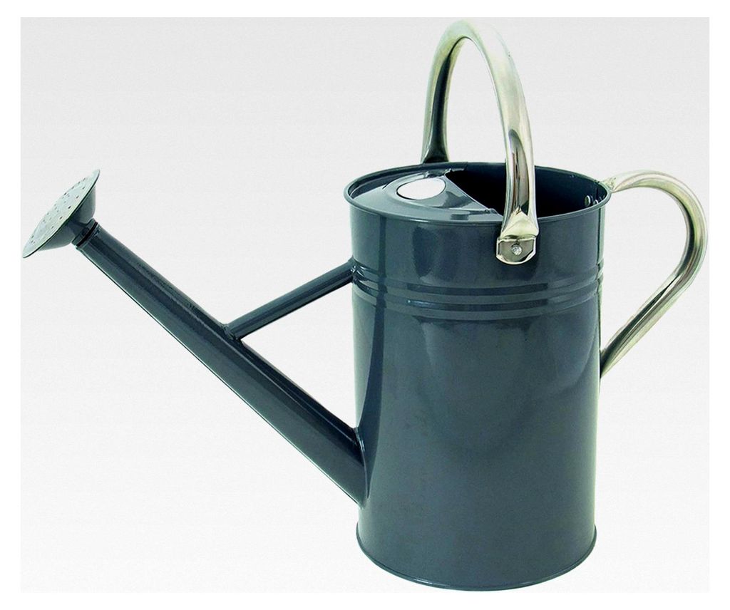 4,5 Liter Vintage Gießkanne in steingrau – Verzinkte Stahlkanne für das tägliche Gießen – Kanne im klassischen englischen Stil mit 2 Griffen