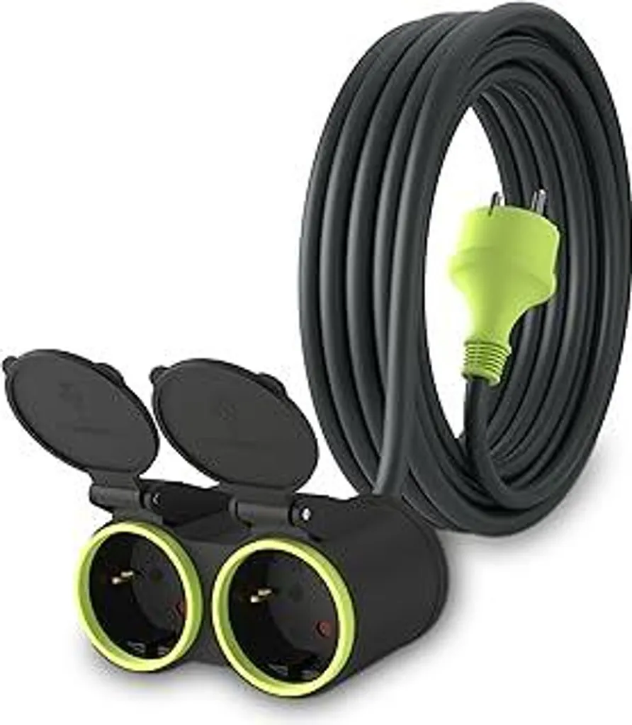 MutecPower 5m Outdoor Splitter IP44 | 2x Schuko H05RR-F 1.5mm²