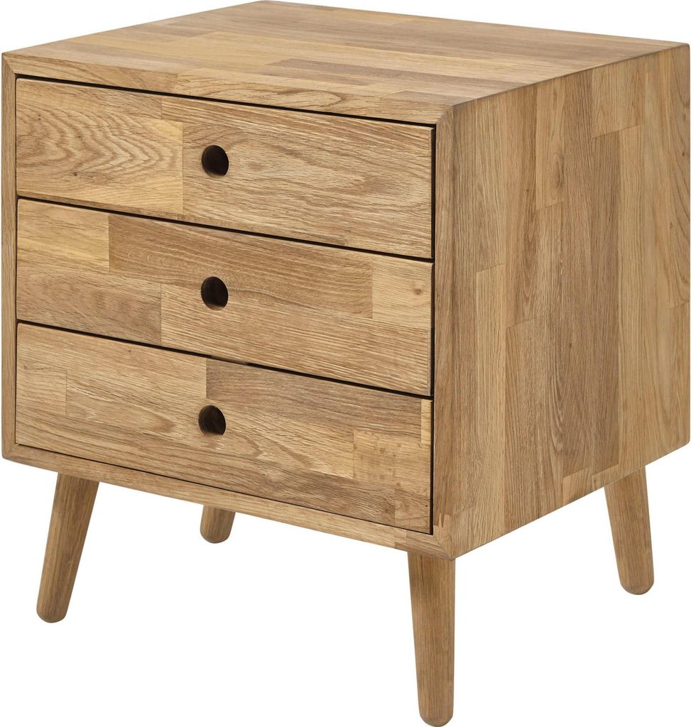 Kommode >Anacortes< in Eiche aus Massivholz - 42x42x35cm (BxHxT)