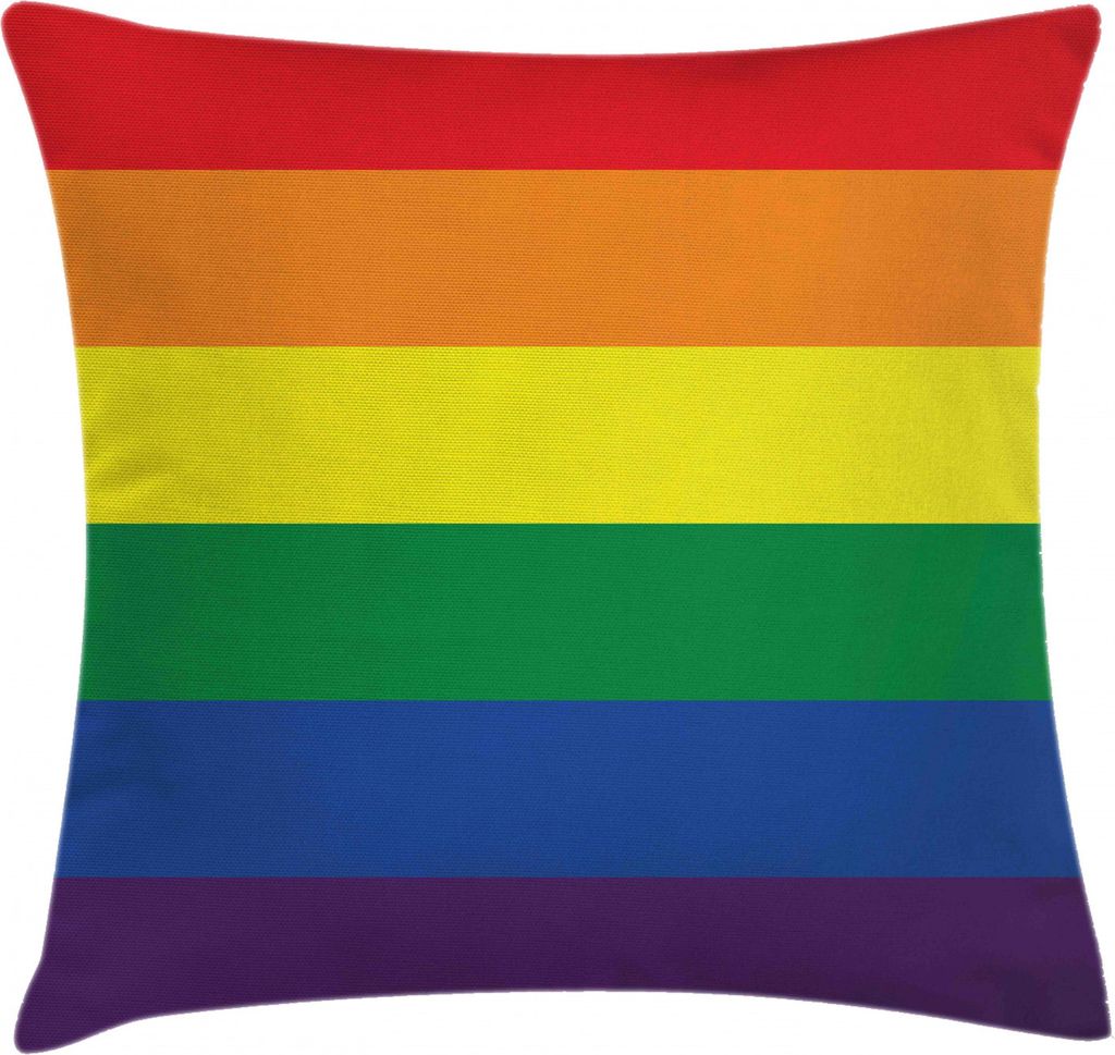 ABAKUHAUS Stolz Kissenbezug, Simplistic Entwurf LGBT Flagge, Dekorative Kopfkissenhülle mit Beidseitigem Druck Reißverschluß Waschbar, 45 x 45 c...