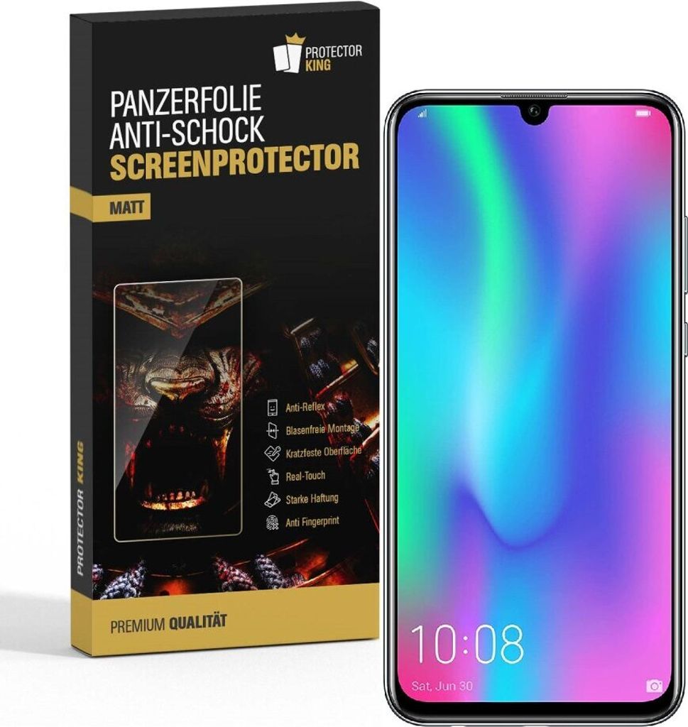 2x Panzerfolie für Huawei Honor 10 Lite ANTI-SCHOCK Displayschutzfolie MATT