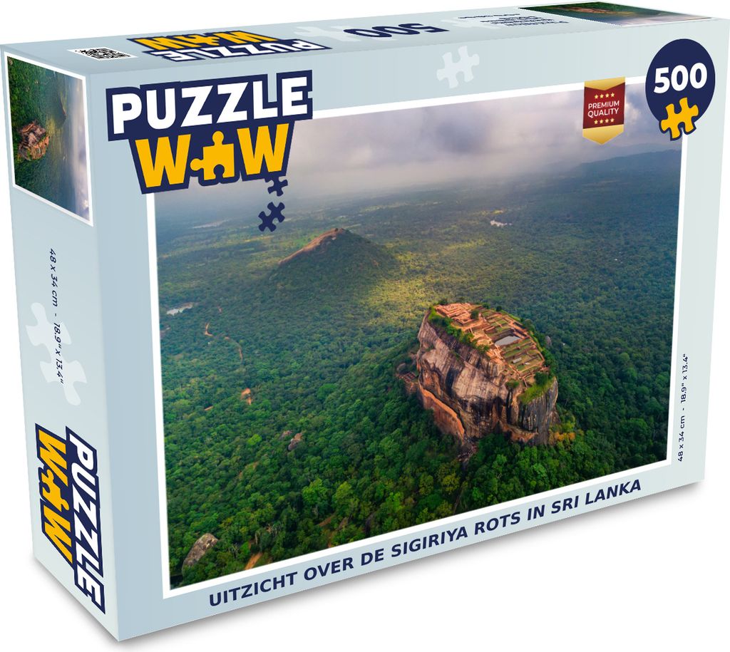 MuchoWow Puzzle 500 Teile Blick auf den Sigiriya-Felsen in Sri Lanka - 500 Teile - Kinder - Selberbauen - Puzzlespiele