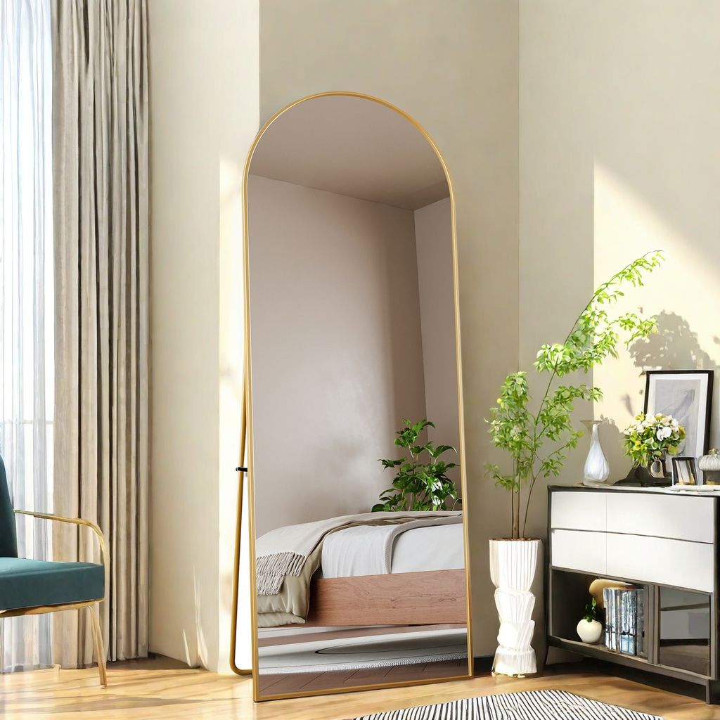 ProximaX Bogen Ganzkörperspiegel, 80 x 180 cm Gewölbter Standspiegel Groß in voller Länge, an der Wand montiert, lehnend, Bodenspiegel Ganzkör...