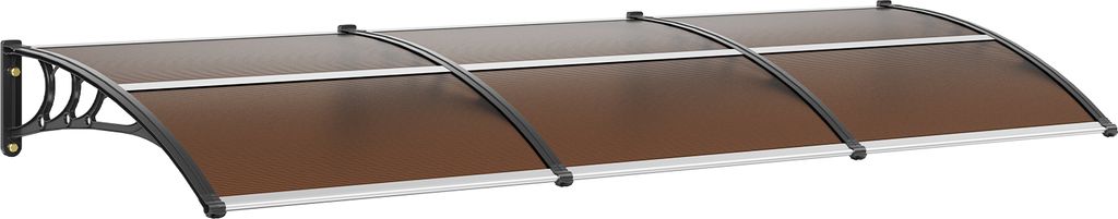 VEVOR Vordach Haustür 965x2975mm Überdachung UF50+ PC-Sonnenschutzfolie Haustürvordach PC-Blatt + ABS-Halterung + Aluminium-Verbinder Pultvordac...
