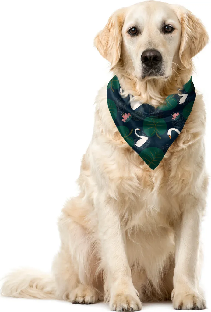 Bandana Cane Resistente ABAKUHAUS Swans 55x55cm Blu Notte