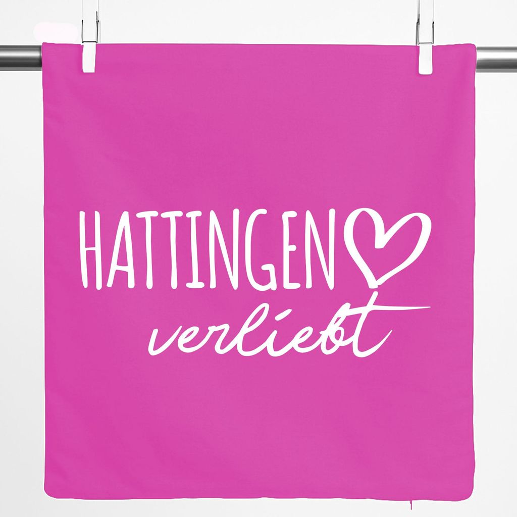 Huuraa Kissenbezug Hattingen verliebt 40x40cm Fuchsia Baumwolle Dekokissenbezug Geschenkidee