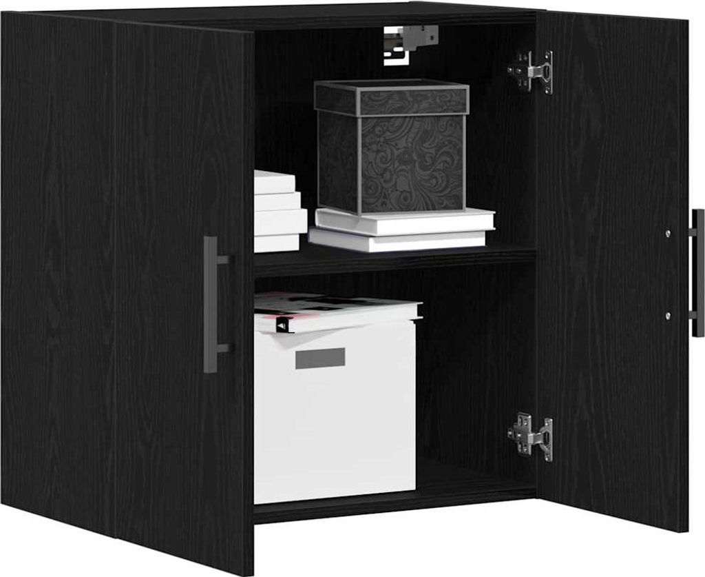 "Winterschlussverkauf "Vitrinenschrank Moderner Look - Wandschrank für Toilettenartikel, Bücher - Wandmontiert Schwarz Eichen-Optik 60x31,5x60 cm...