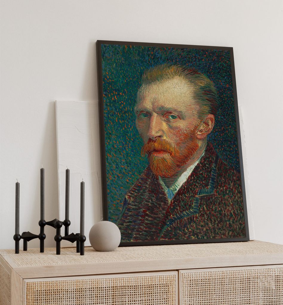 Poster Selbstportrait van Gogh, groesse_poster:21x30 cm, groesse_rahmen:schwarz 21x30 cm
