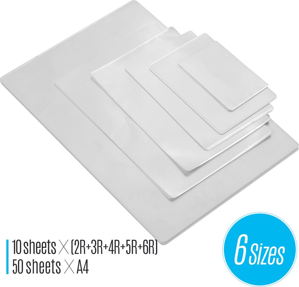80mic Thermal Laminating Film Pouches PET Klarsichtfolie für Fotopapier Document Picture Laminating für Laminiermaschine, 2R 3R 4R 5R 6R A4 Grö...