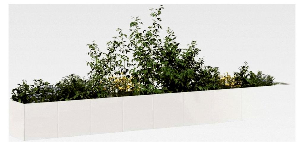 Blumenkasten, 360 x 40 x 40 cm, Edelstahl, Hochbeet für Garten, Pflanzgefäß für Blumen und Sukkulenten, Terrasse und Balkon