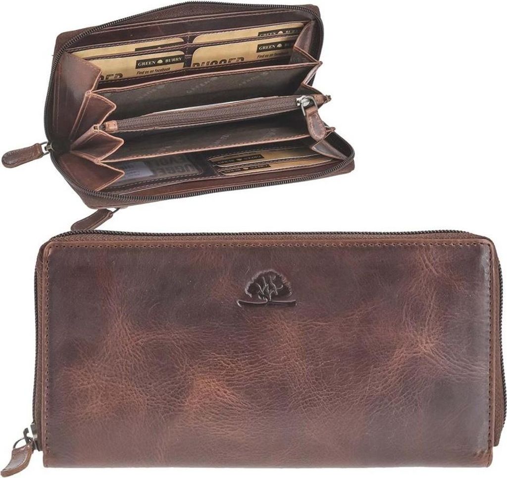 Greenburry Rugged Geldbörse Leder 19x10 cm braun