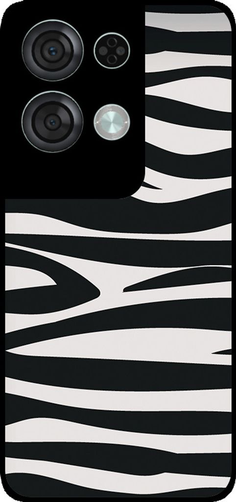 Smartphonica Telefon Fall geeignet für Oppo Reno8 Pro mit Zebra-Druck - TPU zurück Abdeckung Fall Zebra-Design - Schwarz Weiß