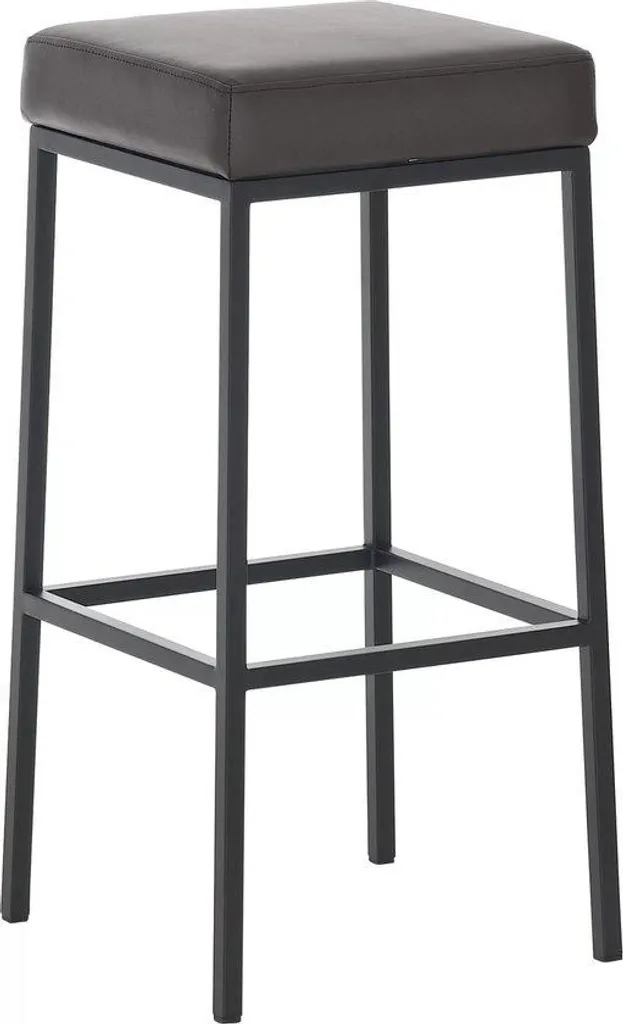 Tabouret de bar 85 cm Jazlyn sans dossier - Assise Carrée Marron et Noir