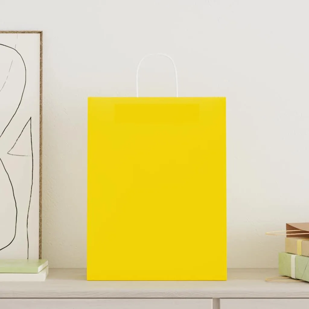 Stock 250 Buste Carta Gialle vidaXL 32x12x42 cm con Maniglia per Eventi