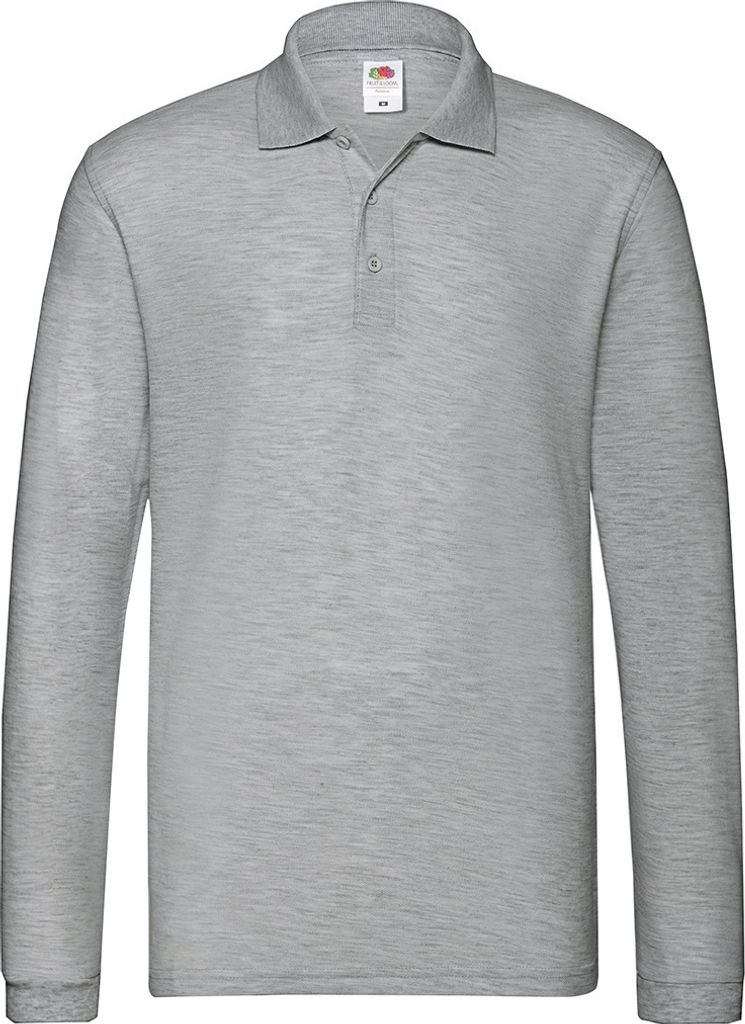 Fruit of the Loom - "Premium" Poloshirt für Herren Langärmlig PC5049 (L) (Athletisch meliert)