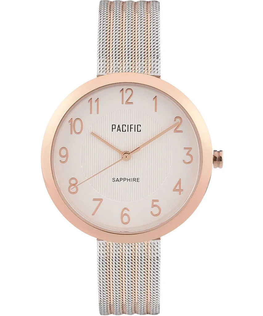 Pacifique-PC00497 Montre Femme avec Cadran Épuré et Bracelet Ajustable