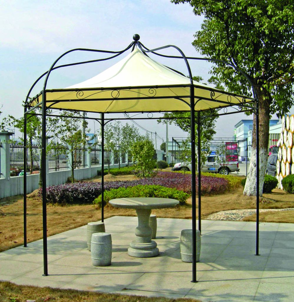 Pavillon Modena 6-eckig mit Dach ecru D:320cm