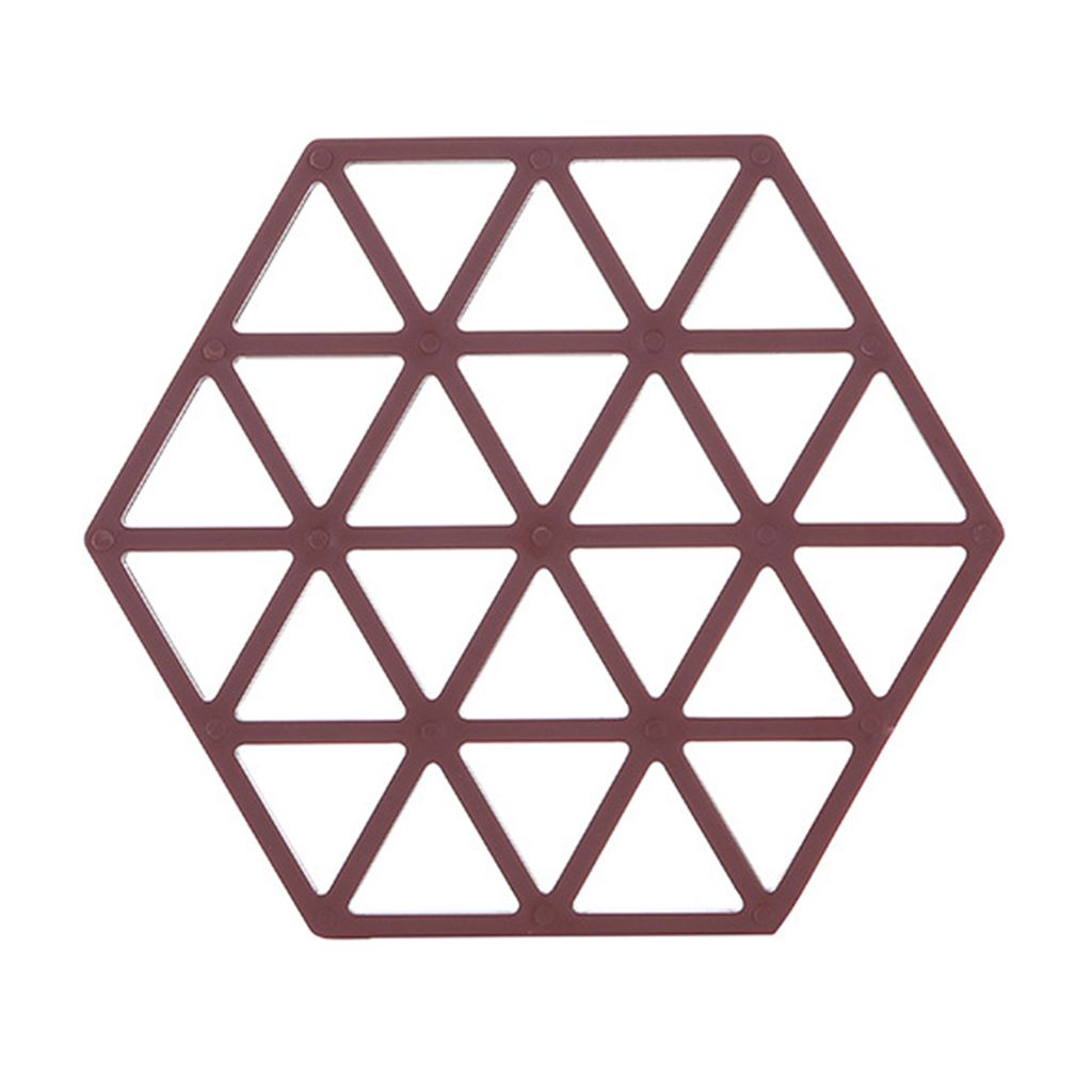 Tabelle Mat Anti-Scenening-Anti-Rutsch-Geometrie Adiabatische Festkörper-Esszimmer Tabelle Isolationsmatte Täglicher Gebrauch-Dreieck Braun