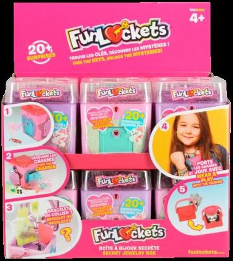 Boîte à bijoux enfant Funlockets avec compartiments et clés secrètes