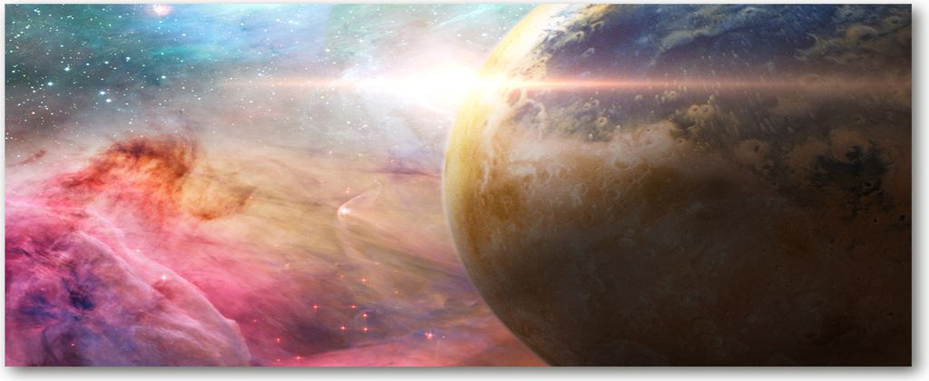 Tulup Leinwandbild - 125x50 cm - Wandkunst - Drucke auf Leinwand - Leinwanddruck - Weltall & Science-Fiction - Mehrfarbig - Galaxis