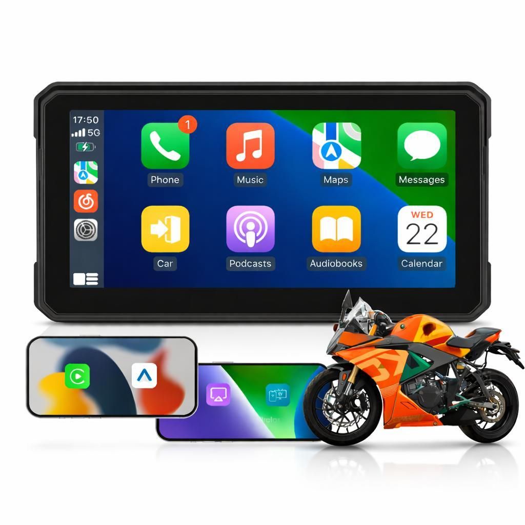 FARROT motocyklový displej 6" CarPlay Android Auto Obrázok produktu 
