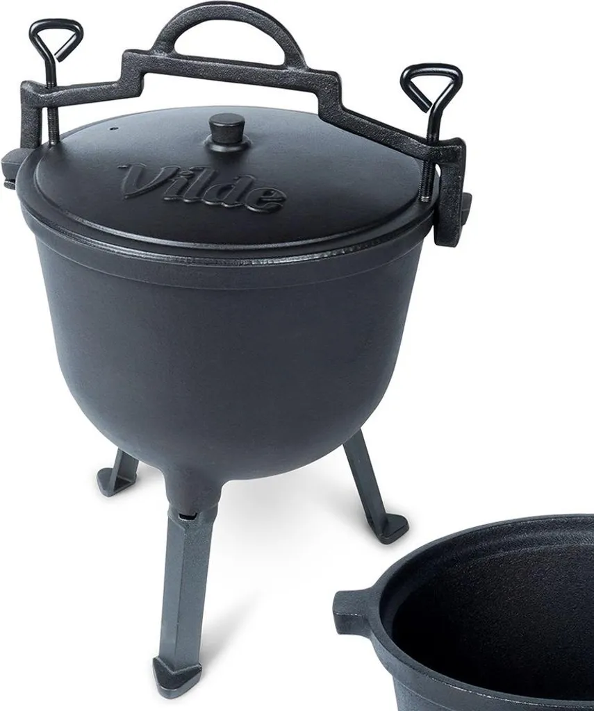 Marmite fonte 10L - Finies les cuissons inégales sur votre feu de camp