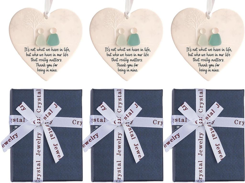 Herzförmige Freundschaftsdeko aus Treibglas – Herzförmiges Erinnerungsstück als Weihnachtsbaumschmuck zum Aufhängen – Treibglaskunst für b...