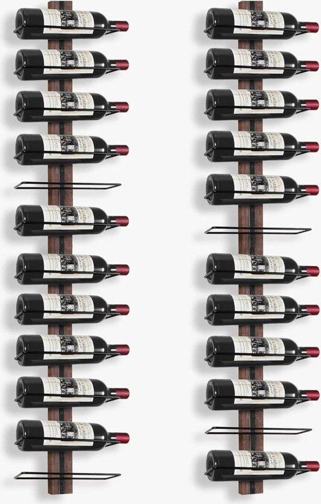 Nástenný regál na víno pre 24 fliaš, drevený Obrázok produktu 
